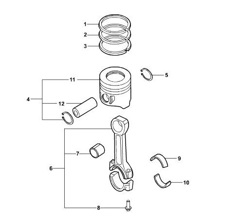 De Zuiger van de Genuiuemotor van een auto voor Ford-Dieselmotoroem nr AB39 75489 CA